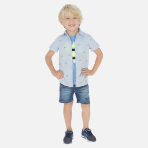 Bermudy denim haft