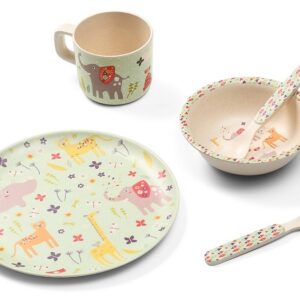 1101/04 Naczynia bambusowe dla dzieci FOREST GREEN