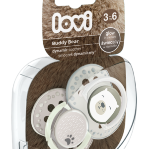 Lovi Dynamiczny Smoczek Uspokajający 3-6m Silikonowy - 22/864 Buddy Bear
