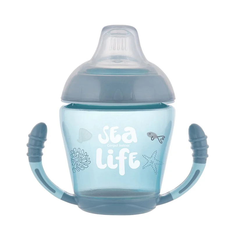 Canpol babies kubek niekapek miękki silikonowy ustnik 230ml - 56/501 SEA LIFE - obrazek 2