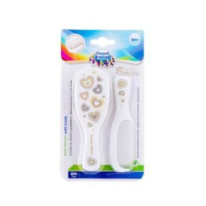 Canpol babies szczotka i grzebień z miękkim, naturalnym włosiem NEWBORN BABY biała