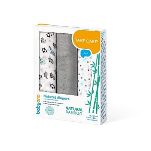 397/02 Naturalne pieluszki z włókien bambusa organicznego Natural Bamboo Szare