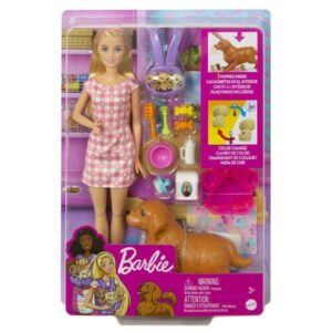 Barbie Narodziny piesków zestaw+lalka HCK75 /4