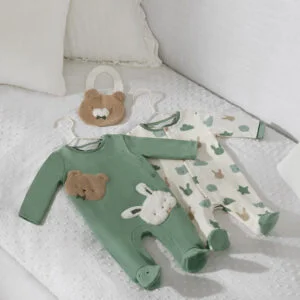 2 pajacyki dzianina i śliniak