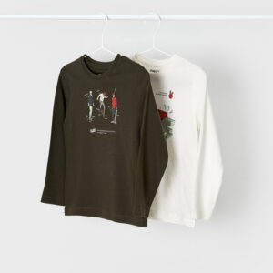 Kompl. 2 koszulki d/r gładkie