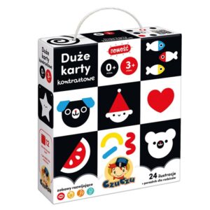 Duże karty kontrastowe dla dzieci w wieku 0 mies.+ 3mies.+