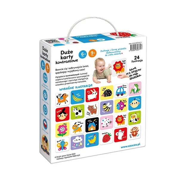 Duże karty kontrastowe dla dzieci w wieku 6 mies.+ 9 mies.+ - obrazek 2