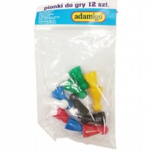 Komplet 12. pionków do gry.