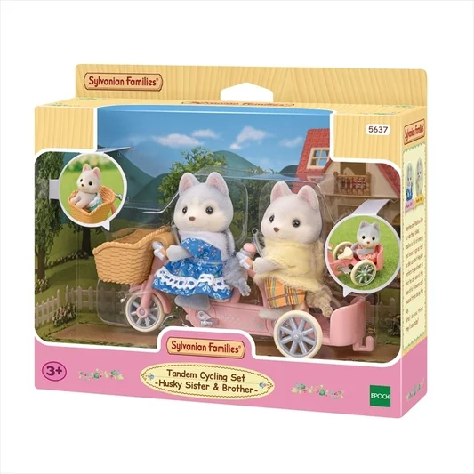 SYLVANIAN Pieski Husky na rowerze 05637 56370