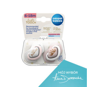 Canpol babies Smoczek silikonowy Light touch 6-18m symetryczny ROYAL BABY 2 szt. - Pin