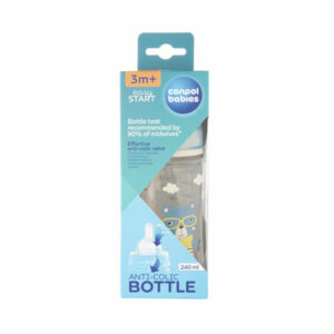 Canpol babies butelka szeroka antykolkowa 240ml PP Easy Start BONJOUR - blue