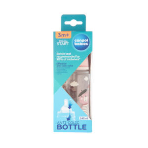 Canpol babies butelka szeroka antykolkowa 240ml PP Easy Start BONJOUR - pink