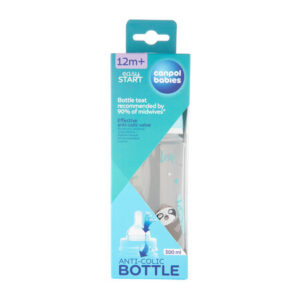 Canpol babies butelka szeroka antykolkowa 300ml PP EasyStart EXOTIC ANIMALS - blue