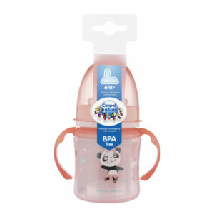 Canpol babies kubek treningowy silikon 120ml PP EasyStart EXOTIC ANIMALS różowy