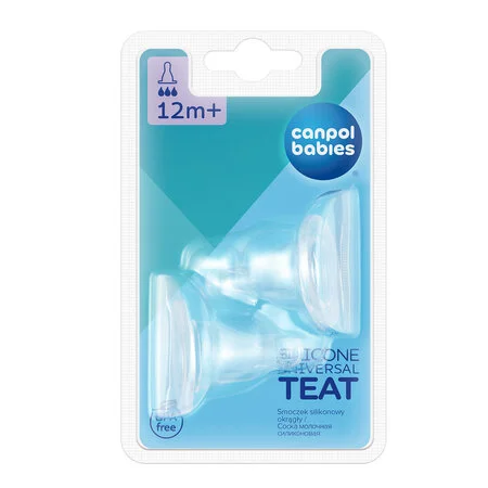 Canpol babies smoczek silikon szybki okrągły do butelki wąskiej 2 szt
