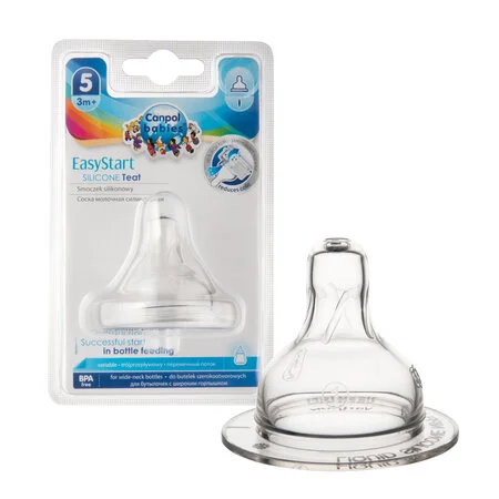 Canpol babies smoczek silikon trójprzepływ do butelki szerokiej 1 szt EasyStart