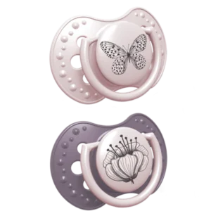 Smoczek silikonowy dynamiczny LOVI 18 m+ 2 szt. Botanic Girl