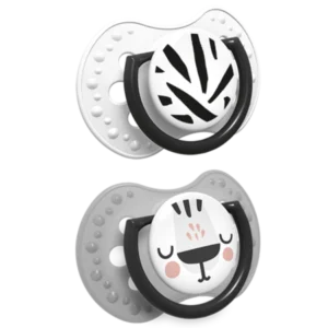 Smoczek silikonowy dynamiczny LOVI 18 m+ 2 szt. Salt & Pepper