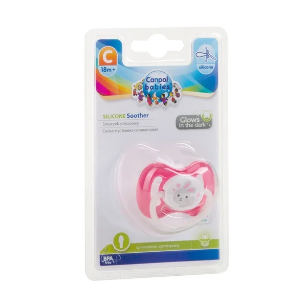 Sm. uspokajający silikon. symetryczny 0-6 m-cy Bunny & Company różowy 23/268_pin - obrazek 3