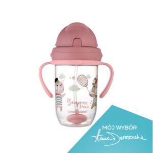 Canpol babies Kubek niekapek z rurką i odważnikiem 270ml BONJOUR PARIS 56/607_red