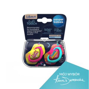 Canpol babies Smoczek silikonowy 18m+ symetryczny NEON LOVE 2szt. 22/654_pin