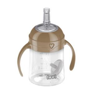 Pierwszy kubek z obciążoną słomką LOVI 150 ml Brown​ 35/363