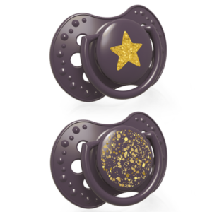 Smoczek silikonowy dynamiczny LOVI 18 m+ 2 szt. Stardust Violet 22/895