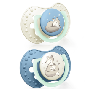 Smoczek silikonowy dynamiczny LOVI 18+m 2 szt Night & Day Boy