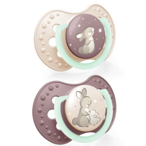 Smoczek silikonowy dynamiczny LOVI 3-6m 2 szt Night & Day Girl