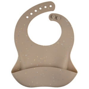 Canpol babies śliniak silikonowy z kieszonką DOTS 51/029_bei