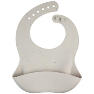 Canpol babies śliniak silikonowy z kieszonką DOTS 51/029_grey