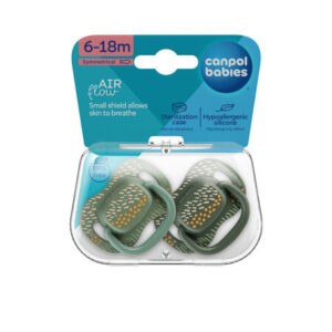 Canpol babies Smoczek usp. silikonowy 18m+ symetryczny MOUNTAINS 2 szt. zielone