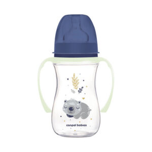 Canpol babies butelka szeroka antykolkowa ze świecącymi uchwytami PP EasyStart 240ml Sleepy Koala 35/237_blu