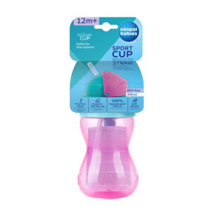 Canpol babies bidon ze składaną rurką silikonową 370ml różowy 56/113_pin