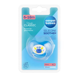 Canpol babies smoczek uspokajający silikon 6-18m okrągły Love&sea 22/435_blu