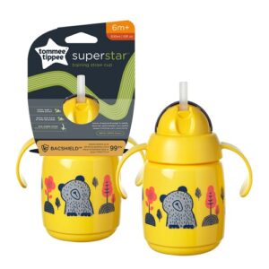 KUBEK Z OBCIĄŻONĄ SŁOMKĄ_300 ML ŻÓŁTY TTP447831