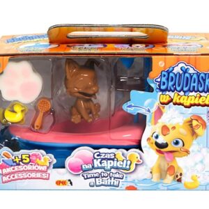 Brudaski w Kąpieli - Zestaw Łazienka - piesek + błoto + 5 akcesoriów, 9 ass. NOWOŚĆ! EP60140 żółty