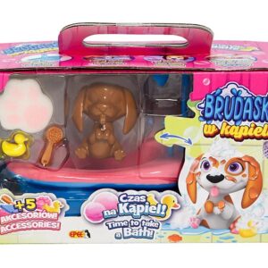 Brudaski w Kąpieli - Zestaw Łazienka - piesek + błoto + 5 akcesoriów, 9 ass. NOWOŚĆ! EP60140 różowy