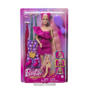 Barbie Zabawa włosami lalka+akcesoria róż JDC85