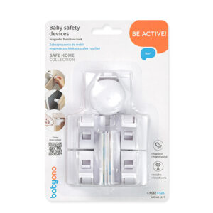 Zabezpieczenia do mebli. Magnetyczna blokada szafek i szuflad 4 szt.  nr kat: 1577