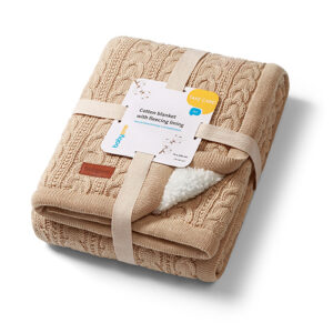 Kocyk bawełniany z ociepleniem beżowy 1657