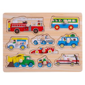UKŁADANKA DREWNIANA POJAZDY UCHWYTY 12/24 Smily Play - SPW83612 AN01