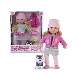 Lalka Natalia z pieskiem pluszowa 35cm 121661