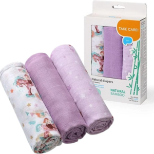 Naturalne pieluszki z włókien bambusa NATURAL BAMBOO fioletowe  nr kat: 397/11