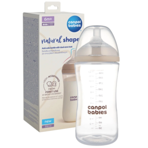 Canpol babies Butelka Natural Shape ze smoczkiem dwustrefowym 330 ml
