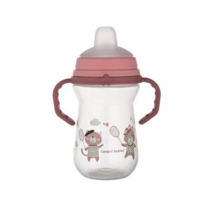 Canpol babies kubek z silikonowym ustnikiem FirstCup 250ml BONJOUR PARIS 56/613_pin