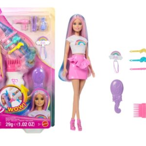 Barbie lalka tęczowe brokatowe włosy JJP07